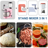 Batteur sur socle multifonction 3 en 1 pour la cuisson, mini machine Melangeur pour la maison, pétrisseur de pâte et mélangeur de gâteaux