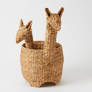 Cesta de Almacenamiento Redonda Ecológica Más Vendida, con Forma de Jirafa, Hecha de Jacinto de Agua, para Organizar el Dormitorio de los Niños - Product Image 1