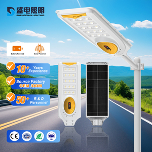 Lampadaire solaire à LED intégré, allumage et extinction automatiques du crépuscule à l'aube, pour les rues rurales des villages - Product Image 1