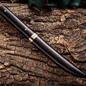 ใบมีดวากิซาชิคุณภาพสูงทำจากเหล็กกล้าไร้สนิม สีดำขนาดเล็ก มีดพกพาแบบปรับแต่งได้ พร้อมปลอกไม้แบบ OEM สำหรับมีดทำเองสำหรับกิจกรรมกลางแจ้ง - Product Image 4