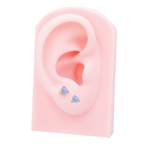 <b>Titanium</b> Ear Studs Cross Heart Zircon F136 Alloy Unisex Daily Wear Jewelry - Product Image 2