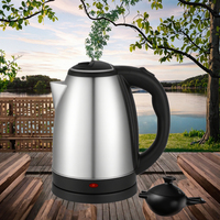 Bouilloire Électrique Portable en Acier Inoxydable de Plus de 2L, 1500W, Sans Fil, Contrôle de Température, Protection Anti-Ébullition à Sec, Rotation à 360°