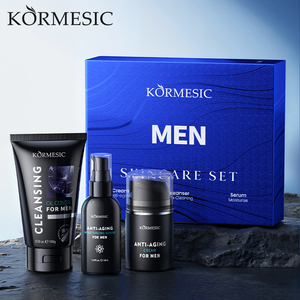 KORMESIC Özel Marka Cilt Bakımı Nemlendirici Anti-Aging Yağ Kontrol Ürünleri Yüz Temizleyici Krem <span class=keywords><strong>Serum</strong></span> Erkekler İçin Cilt Bakım Seti - Product Image 1