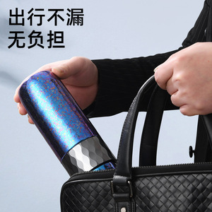 Pure Titanium Tumbler With Tea Strainer Iris Blue Begonia Pink Moonlight Silver Business Gift Set Insulated Water Cup - Product Image 2