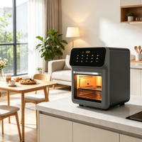 Friteuse à air 9L à double panier avec fenêtre de visualisation, haute puissance 1350W, préréglages de cuisson multiples, sans huile, appareil de cuisine