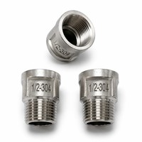 Adaptateur d'extension hexagonal en acier inoxydable 304 BSPP BSPT, filetage mâle 1/2 pouce, raccords de tuyauterie lisses forgés à froid, longueur standard 50 mm