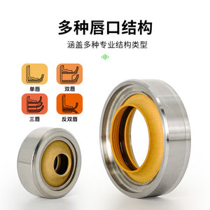 ซีลเพลาสแตนเลสสีเหลืองนำเข้า ขนาดเส้นผ่านศูนย์กลางภายใน 8-280 มม. เกรดอาหาร ปราศจากน้ำมัน เกรดยา ผลิตจาก PTFE สำหรับการบดแบบแห้ง - Product Image 4