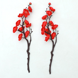 Branches de fleurs de prunier artificielles, lot de plusieurs pièces, fleurs en soie hautement réalistes, décoration pour le Nouvel An chinois - Product Image 2