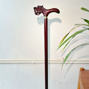 Canne sculptée en bois massif avec tête de dragon, antidérapante, robuste et légère, pour personnes âgées, cadeau - Product Image 4
