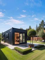 Maison conteneur modulaire élégante pour l'extérieur, avec structure en acier durable anti-corrosion, montage facile, intérieur personnalisable, 40 pieds, type boutique
