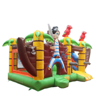 Maison gonflable commerciale de rebond de bateau de pirate sautant le château plein d'entrain gonflable de moonwalk pour des enfants