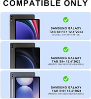 Funda con Teclado Retroiluminado y Trackpad para Samsung Galaxy Tab S10 Plus/S9FE Plus/S9+ 12.4\", Cubierta de Teclado Desmontable con Soporte para Lápiz