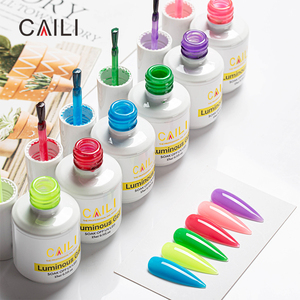 Gel Uv para uñas, Accesorio luminoso que brilla en la oscuridad, marca privada, muestras gratis esmaltesmalt <span class=keywords><strong>de</strong></span> <span class=keywords><strong>unas</strong></span> en gel - Product Image 2