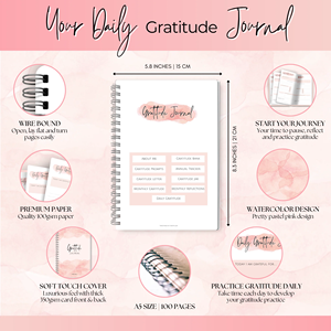 2026 planificador mensual A5 Rosa acuarela gratitud Mindfulness diario autocuidado planificador positividad diario gratitud - Product Image 4