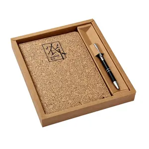 Hot Selling Wood Cover Recycled Paper Classic Vintage Notebook Gifts Box Packing Hardcover Notebook With Pen