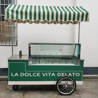 Chariot mobile de vente de crème glacée de 6 casseroles