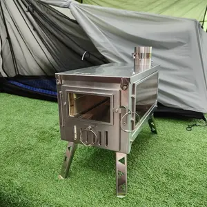 Wildrex Outdoor Stove Camping Tent Barbecue Folding Portable Mountain Heating Stainless Steel Wood Stove