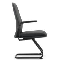 Chaise de visiteur en cuir noir de fournisseurs de chaise de bureau stable fixe de salle de conférence commerciale pour le bureau exécutif