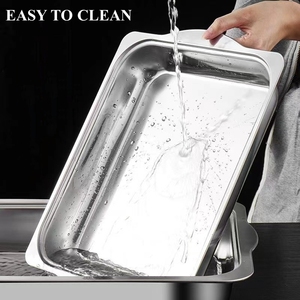 จานก้นลึกสำหรับปลาทำจากสแตนเลสทั้งเตาแก็สและเตาแม่เหล็กไฟฟ้าถาดรองอาหารทอดบาร์บีคิวซีฟู้ดเครื่องครัวบาร์บีคิว - Product Image 6