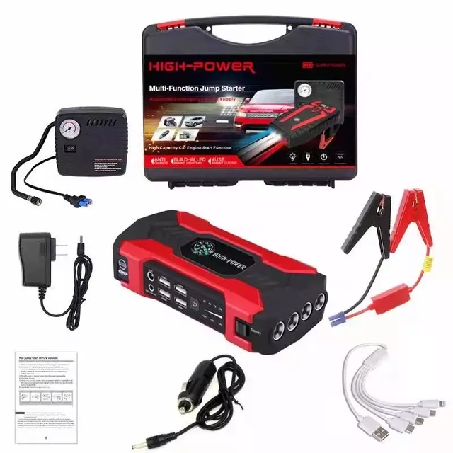 Emergency Car Jump Starter Kit Car Battery Jump Starter 12v 28000mah High Power Car Jump Starter with air Compressor