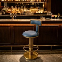 Tabouret de bar en acier inoxydable de style luxueux à rotation à 360 degrés pour hôtel et restaurant