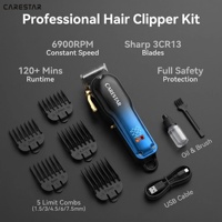Kit de toilettage professionnel pour hommes, moteur à vitesse constante 6900 tr/min, lame en acier inoxydable LED, charge USB, tondeuse à cheveux, tondeuse à barbe
