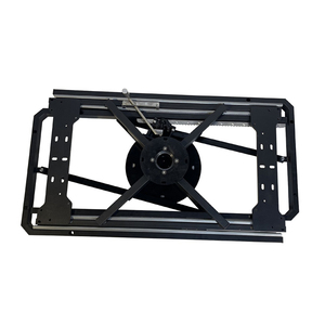 Meccanismo Scorrevole in Legno con Base in Acciaio al Carbonio, Tavolo da Pranzo Multifunzionale Estensibile e Retrattile, Nero - Product Image 6