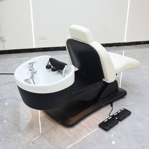 Cama de Champú Eléctrica Moderna con Cabezal Giratorio, Marco de Acero Inoxidable y Cerámica, Reposapiés Ajustable para Salón Comercial, Venta al Por Mayor - Product Image 5