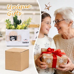 ROOGO Mini Pot de Fleurs en Résine en Forme de <span class=keywords><strong>Maison</strong></span> de Dessin Animé avec Thèmes Panda, Chat, <span class=keywords><strong>Porte</strong></span>-<span class=keywords><strong>Bonheur</strong></span> et Café pour Plantes Succulentes – Macetas de Bureau - Product Image 5