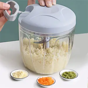 Licuadora de verduras y cocina, cortador de ajo, trituradora Manual de alimentos, carne, verduras, prensa de ajo, picadora