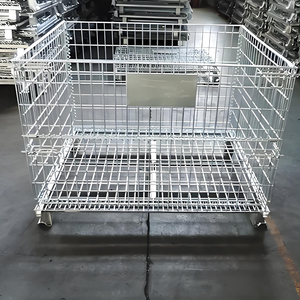 כלוב אחסון מתקפל מפלדה מגולוונת עמידה במיוחד, מתוצרת OEM, לרשתות ריתוך, לאחסון מטען וציוד. - Product Image 5