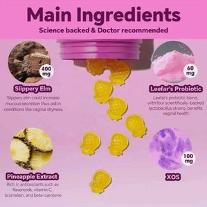 Gomitas Probióticas con Olmo Resinoso para Mujeres, Suplementos Herbales para el Equilibrio del pH Femenino, Gran Venta - Product Image 2
