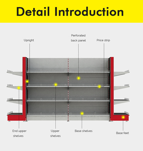 Étagères de supermarché double face Highbright avec panneau perforé au dos - Product Image 3