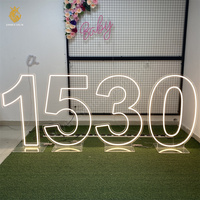Fournitures de grande fête d'anniversaire personnalisées 3ft 4ft 5ft 6ft LED Neon Numbers Birthday Neon Signs for 15th 21st 30th Birthday Decoration
