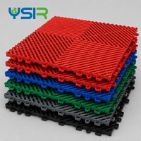 Dalles de sol en plastique PP emboîtables pour atelier commercial, 400x400mm, 18mm d'épaisseur, haute performance d'isolation, imperméables, résistantes au trafic intensif