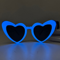 T-Worthy New LED Lunettes EL en forme de coeur Décorations de fête d'Halloween lumineuses pour le festival de musique Disco et Noël