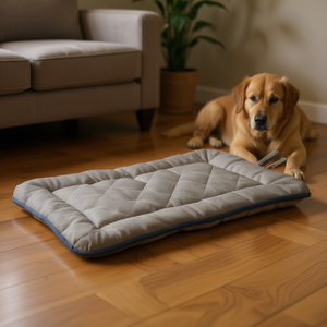 Coussin de couchage pour animaux de compagnie en chenille extra large 30 x 48 x 1 bleu gris, lit confortable pour animaux de compagnie, intérieur, toutes saisons, rectangulaire, style simple - Product Image 2