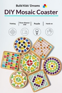 Kit de Manualidades WOWEI, Posavasos de Mosaico de Bambú, Tamaño Pequeño, para Jardines de Infancia y Actividades de Collage entre Padres e Hijos - Product Image 6