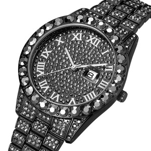 Montre Homme Luxe Diamantée Style Iced Out Grand Cadran Acier Inoxydable Bijou de Poignet Montres Quartz pour Hommes - Product Image 5