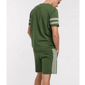 Ensemble court à séchage rapide pour homme, marque privée, tendance, col rond, tenue d'été, manches courtes, ensemble d'été pour homme - Product Image 4