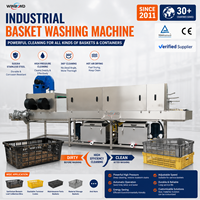 Laveuse de palettes à tunnel à économie d'énergie, machine de lavage commerciale pour paniers et caisses en plastique pour usine de viande