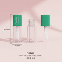 Tube à lèvres miniature en plastique Choebe pour voyage, avec bouchon à vis, 1,2 g, 1,2 ml, sans BPA, emballage cosmétique avec pinceau