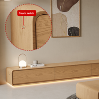 Nouveau design 2026 : Meuble TV mural et table basse en frêne pour salon moderne, compatible avec les téléviseurs de 65 pouces et plus.