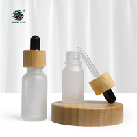 Botol Tetes Minyak Esensial Kaca Frosted 10ml 30ml 50ml 15ml Botol Bambu Putih Matte
