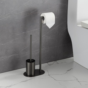 Portaoggetti da bagno multifunzione all'ingrosso 304 in acciaio inox <span class=keywords><strong>scopino</strong></span> da bagno e porta carta in piedi - Product Image 3