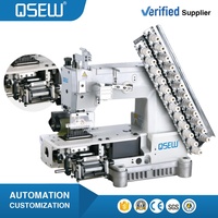 Machine à coudre industrielle à point de chaînette multi-aiguilles à lit plat QS-008P-12 pour la couture élastique