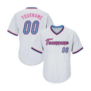 Op maat gemaakte polyester oversized comfortabele blanco sportkleding met aangepast logo honkbaltrui - Product Image 2