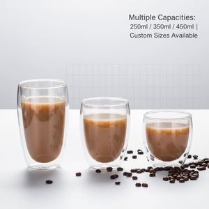 Nuevo Diseño, Taza de Café de Vidrio de Doble Pared de 350 ml y 450 ml, Taza de Vidrio de Borosilicato Aislada para Café, Hogar, Cocina, Vajilla - Product Image 3