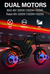 Vélo EU GT-20 avec moteur sans balais 48V 500W, écran LCD, pour la plage et la neige, moto tout-terrain - Product Image 4