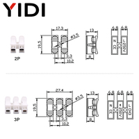Connecteur rapide pour fils en plastique CH2 CH3, 2/3 broches, 250V/10A, bornier électrique, pince de raccordement, connecteur à ressort pour câble LED